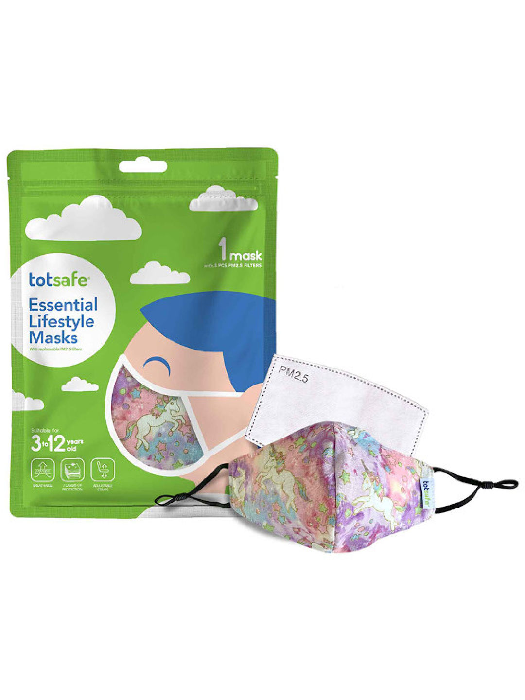 Totsafe Lifestyle Mask - Unicorn 2 Set (with 3 filters)