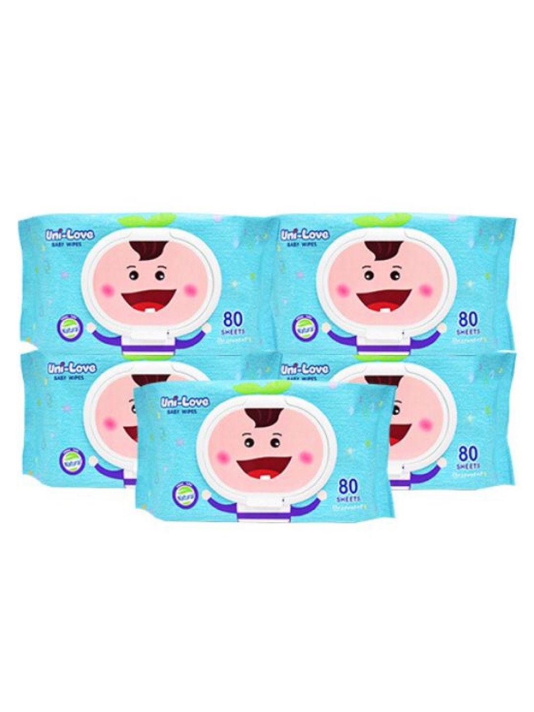 Uni-love Unscented Baby Wipes 80's (5-Pack) (No Color- Image 1)