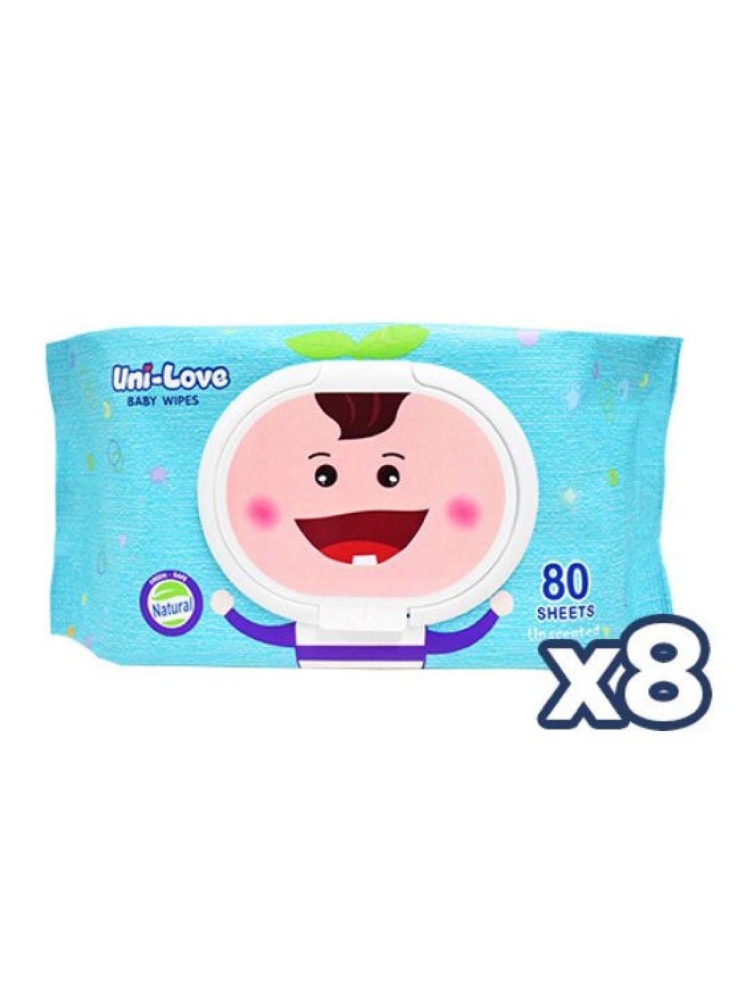 Uni-love Unscented Baby Wipes 80's (8-Pack) (No Color- Image 1)