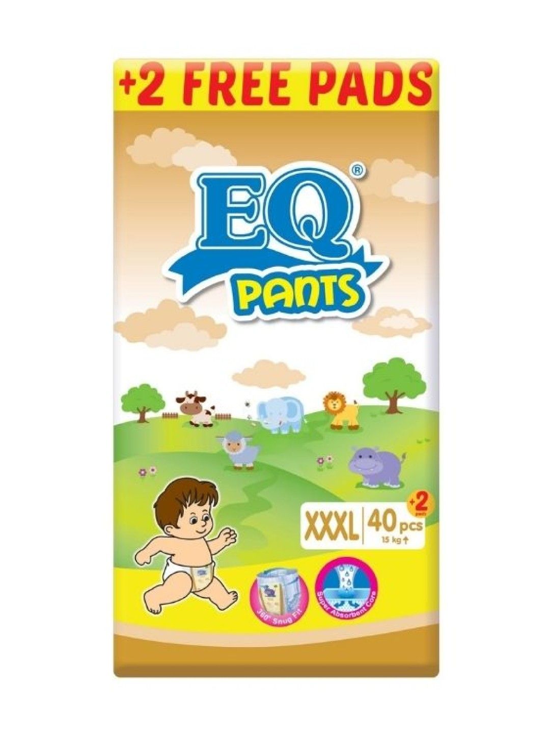 EQ Diapers and Wipes Pants Jumbo Pack Pants Diaper XXXL (40 pcs)