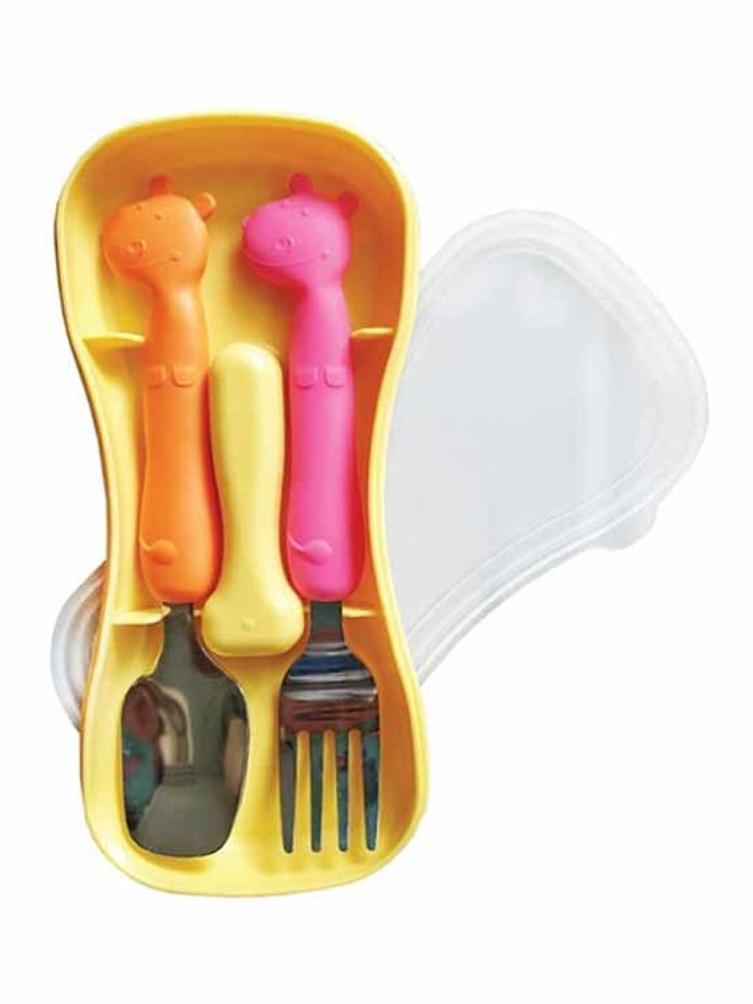 Perfection Happy Hippos Utensils Set (Yellow- Image 1)