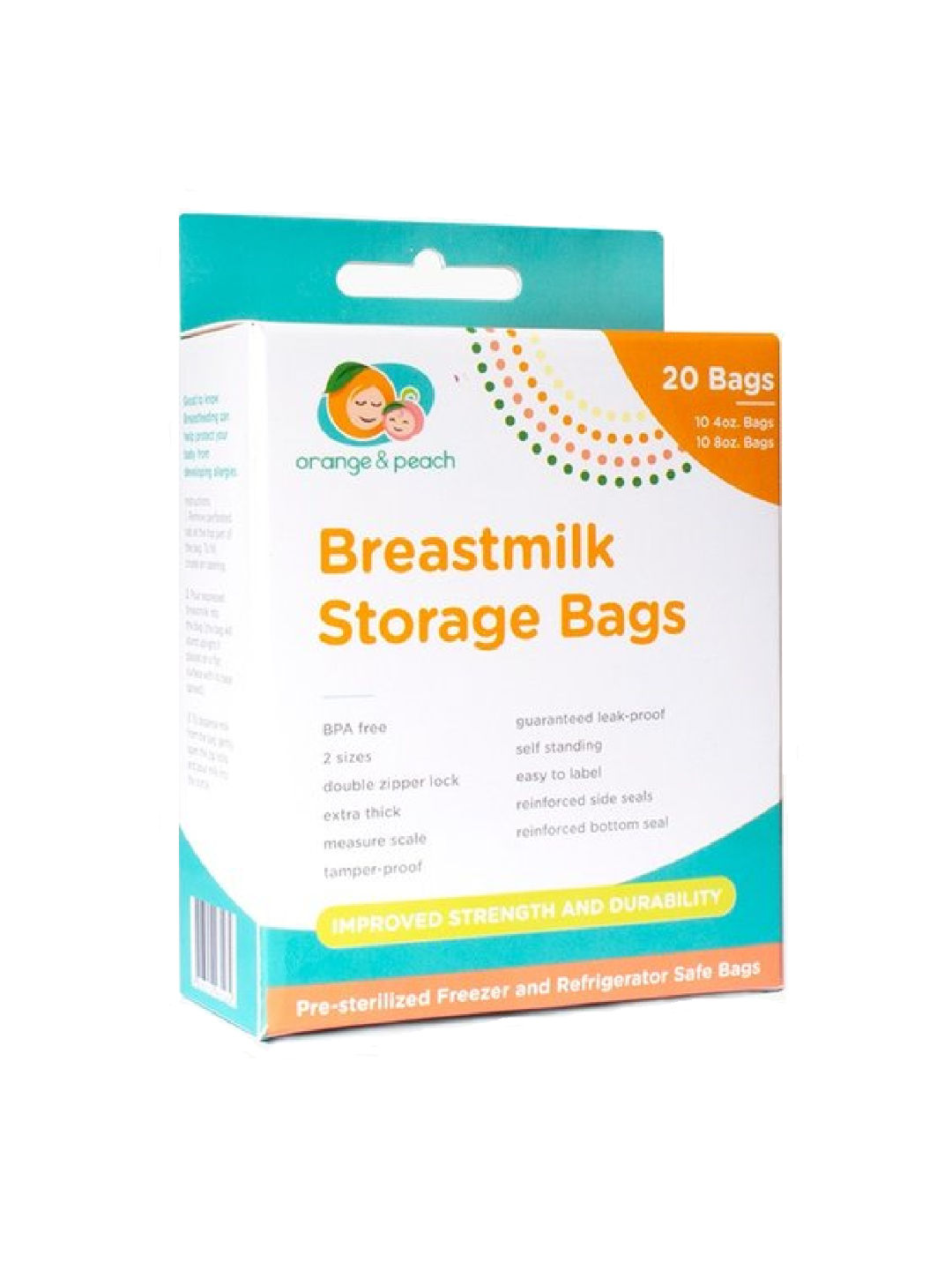 Orange & Peach Breastmilk Storage Bags (No Color- Image 2)