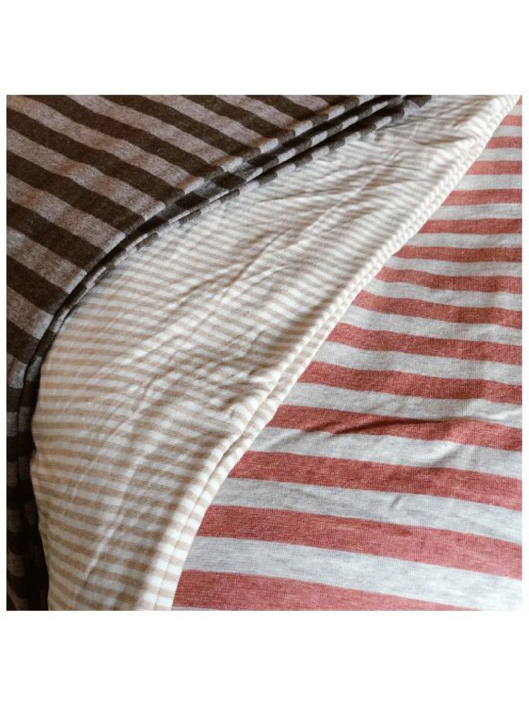 Linen & Homes 100% Jersey Cotton Throw Blanket (Brown Stripes- Image 2)