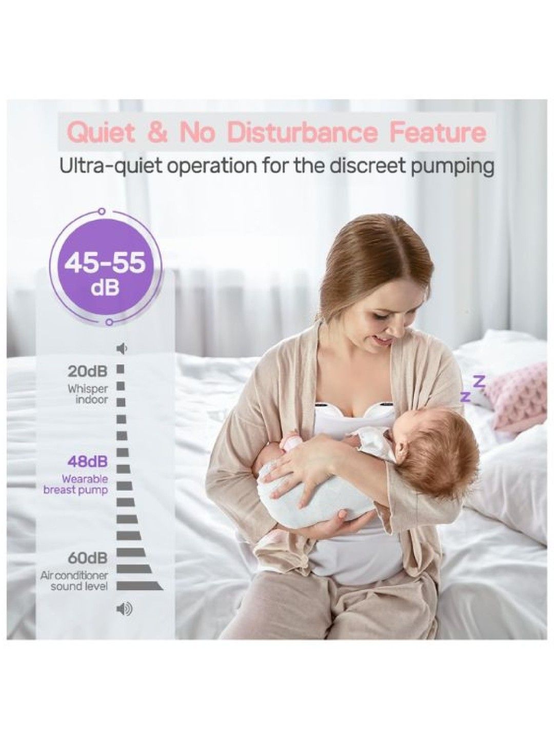 Flow V8 Handsfree Electric Wearable Breast Pump (White- Image 4)