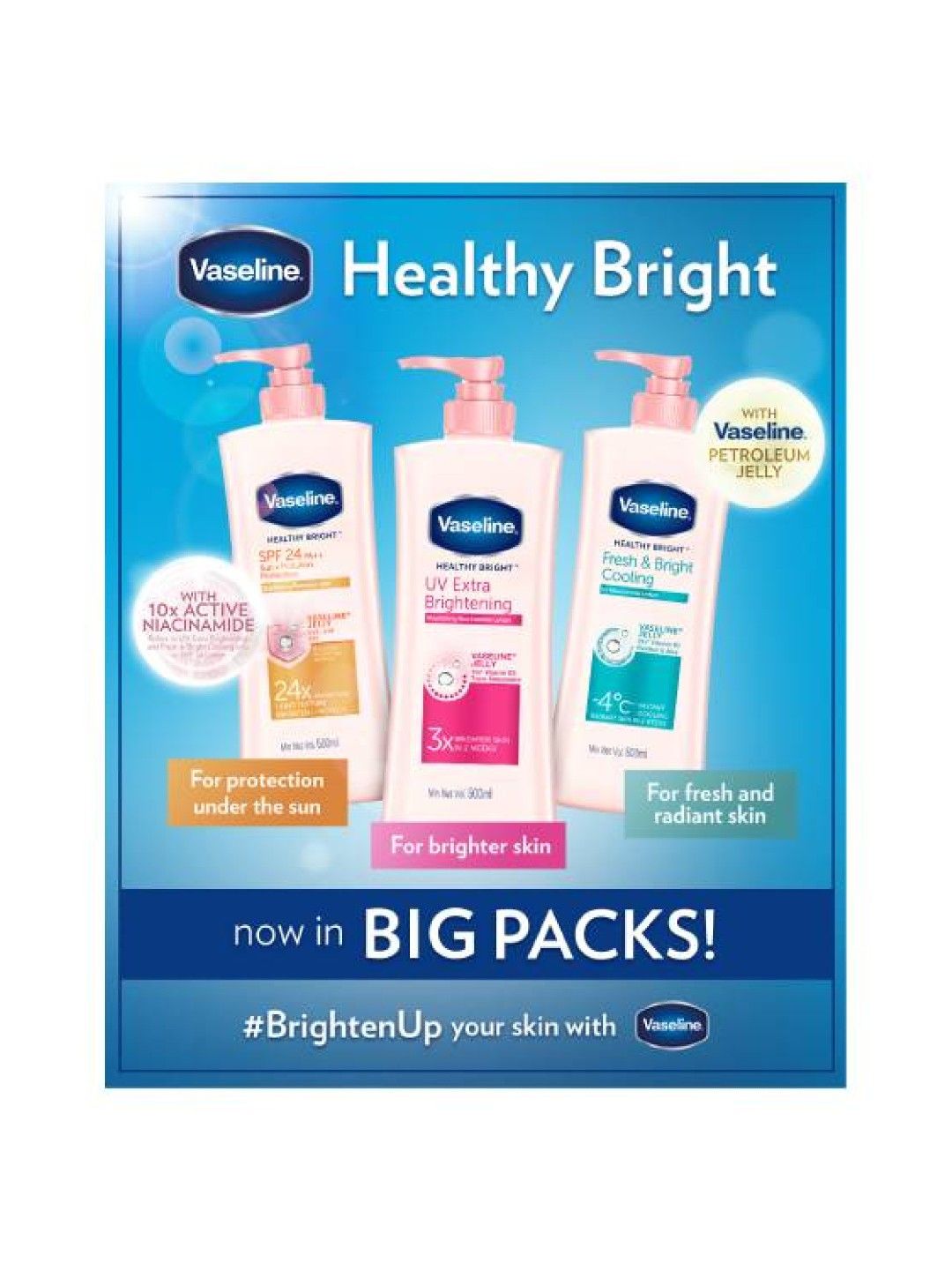 Vaseline Healthy Bright Lotion Fresh & Bright Cooling (350ml) (No Color- Image 3)