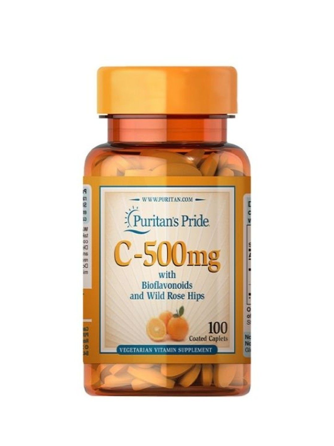 Puritan's Pride Vitamin C 500 mg Bioflavanoids Rose Hips (100 caplets)
