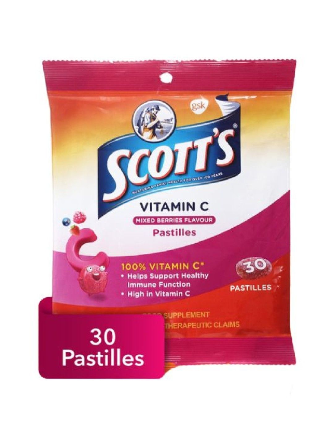 Scott's Vitamin C Pastilles Mixed Berries Flavour 30s