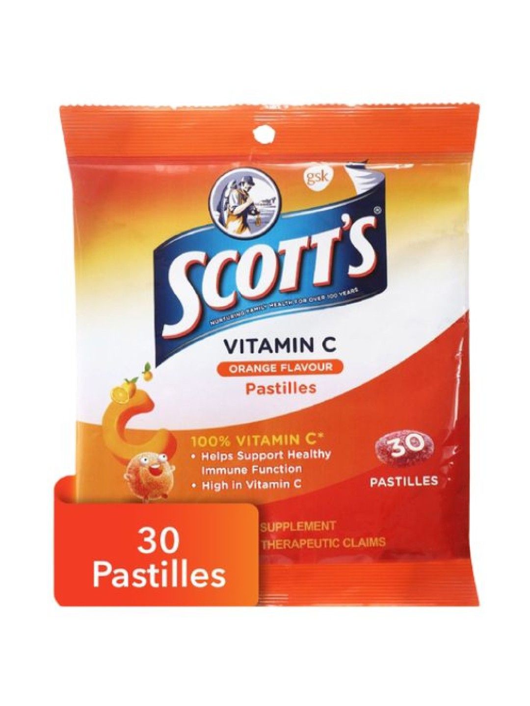 Scott's Vitamin C Pastilles Orange Flavour 30s