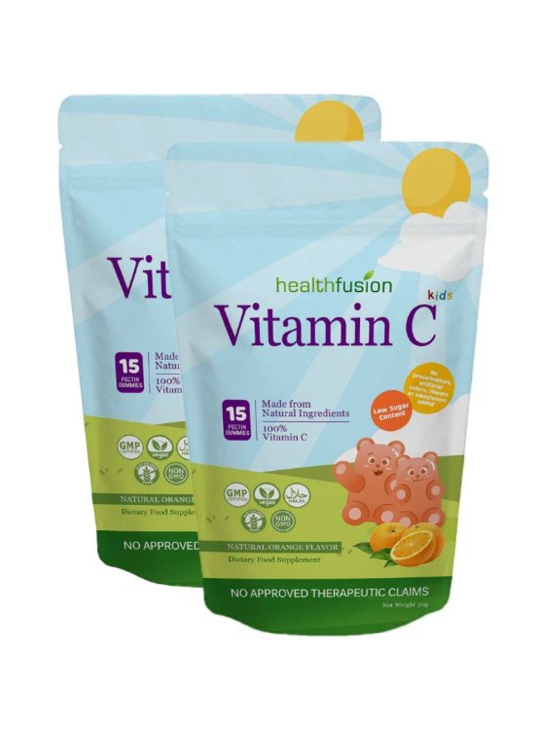 Health Fusion Vitamin C for Kids Pouch of 15's (Bundle of 2)