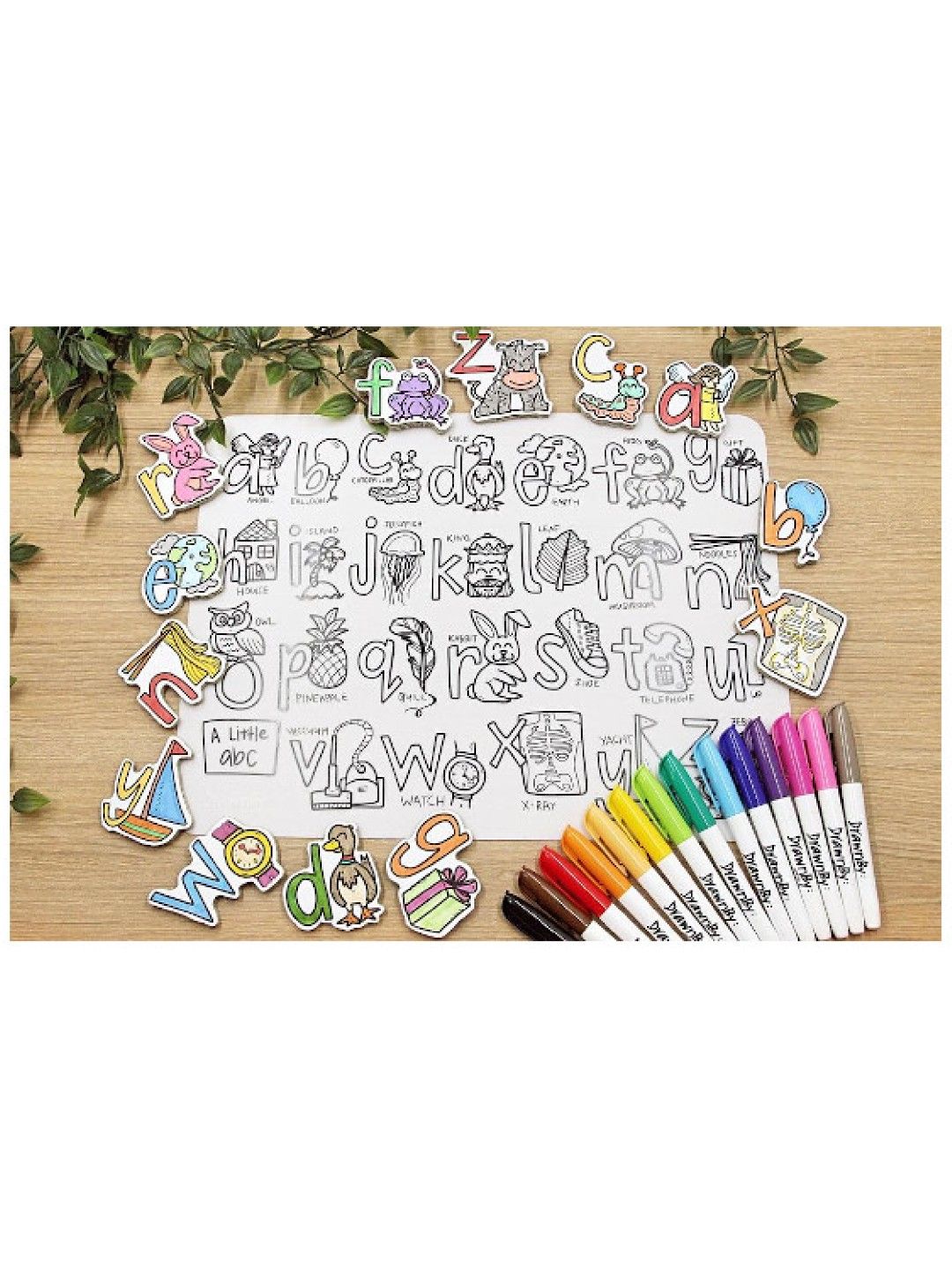 DrawnBy A little abc Washable Silicone Learning Mat with Marker Set (No Color- Image 2)