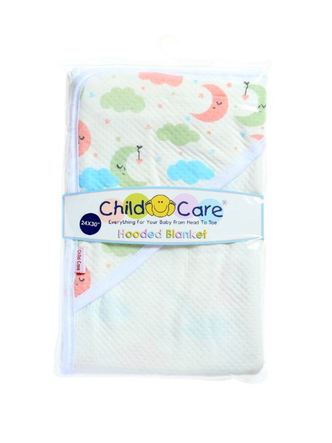 Child Care Hooded Blanket with Print (White) (Good Night- Image 2)