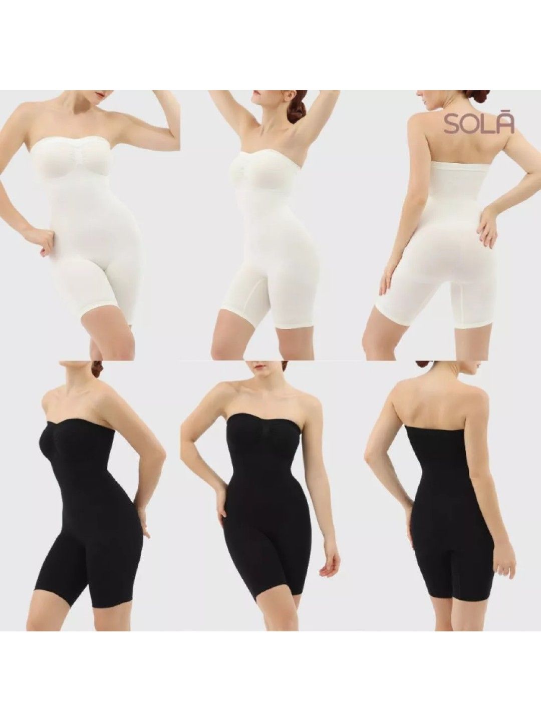 SOLÁ Sculpting Mid-Thigh Shapewear Bodysuit - by Kylie Verzosa (Milk- Image 4)