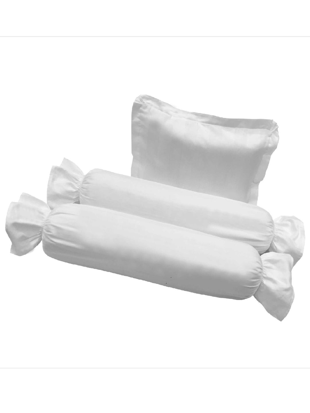 Kozy Blankie White Thread Pillow and Bolster Set