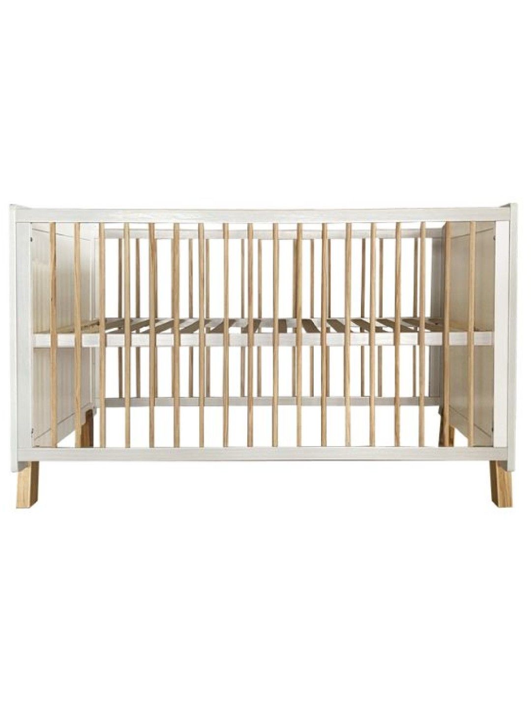 Cuddlebug Carson 3 in 1 Convertible Crib (White-Natural- Image 3)