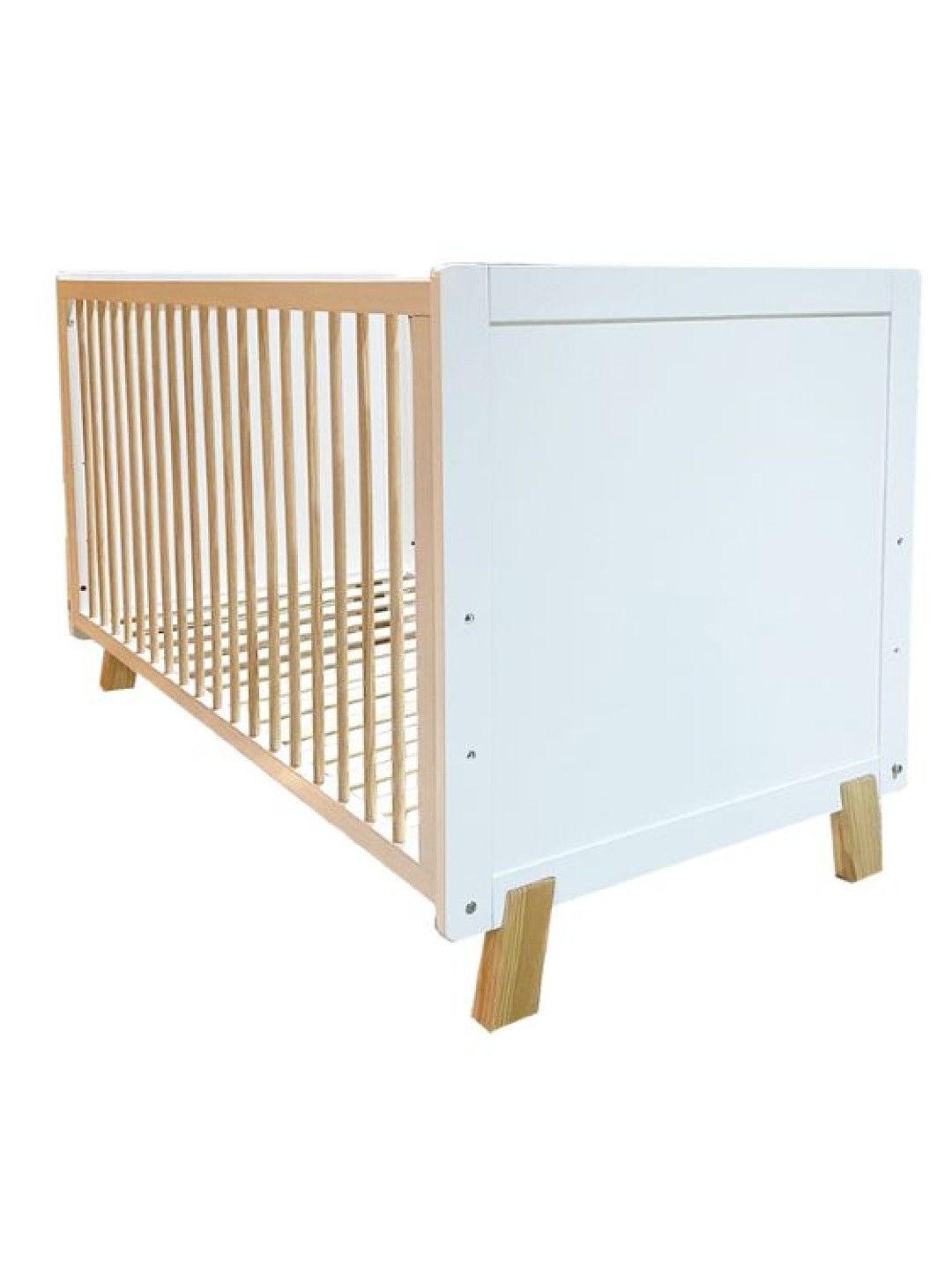 Cuddlebug Carson 3 in 1 Convertible Crib (White-Natural- Image 4)