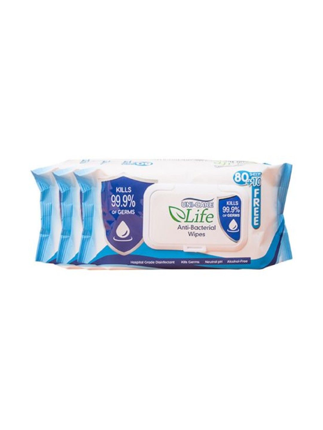 Uni-care Life Anti-Bacterial Wipes 90's (3-Pack) (No Color- Image 1)