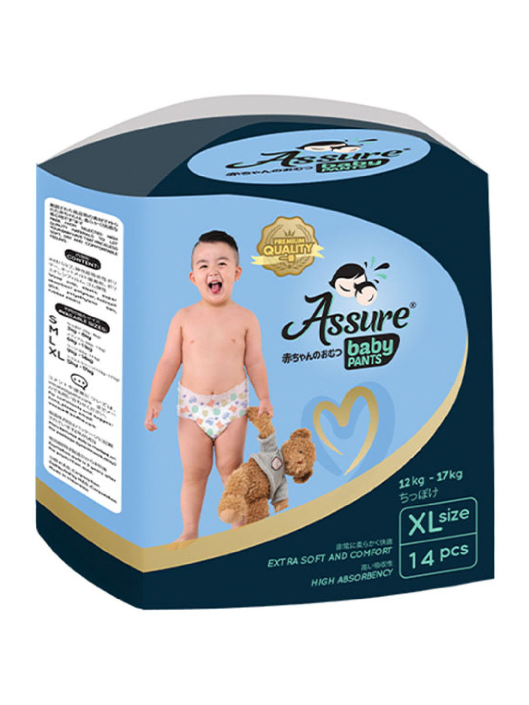 Assure Diapers Baby Diaper Dry Pants XL (14 pcs)
