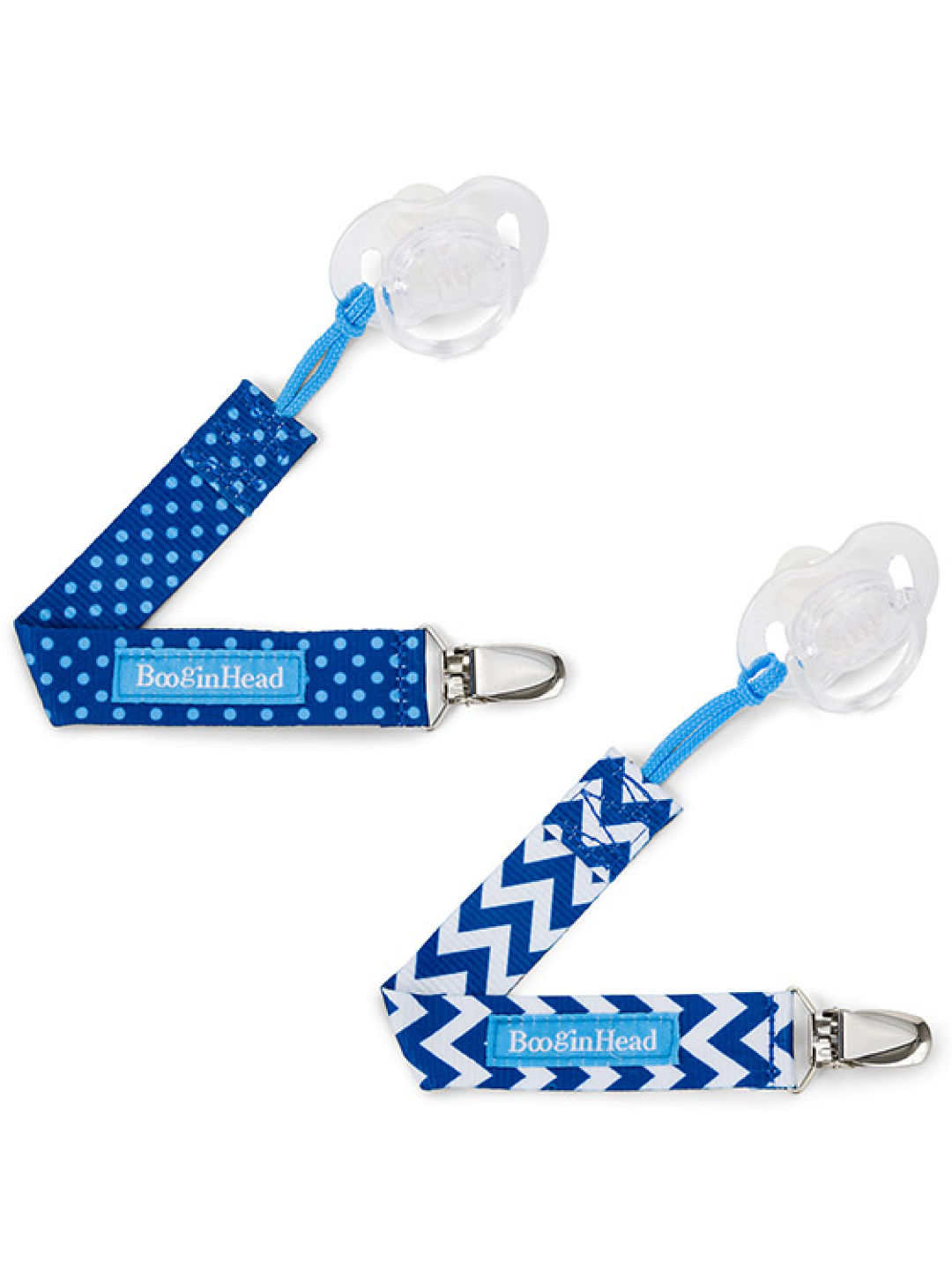 BooginHead Blue Chevron PaciGrip (Pack of 2) (No Color- Image 2)