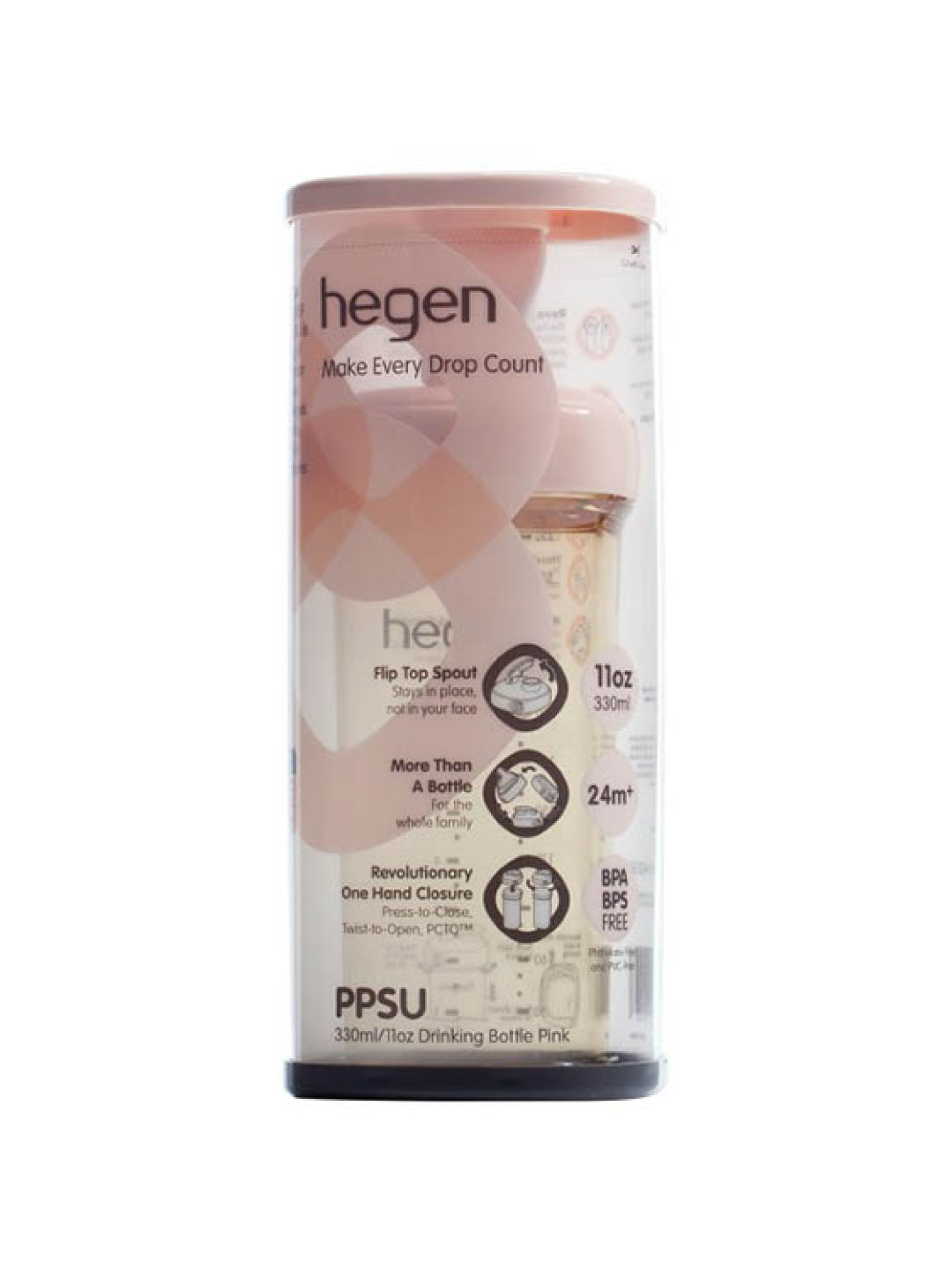 Hegen Drinking Bottle PPSU PCTO™ (11oz) (Pink- Image 2)