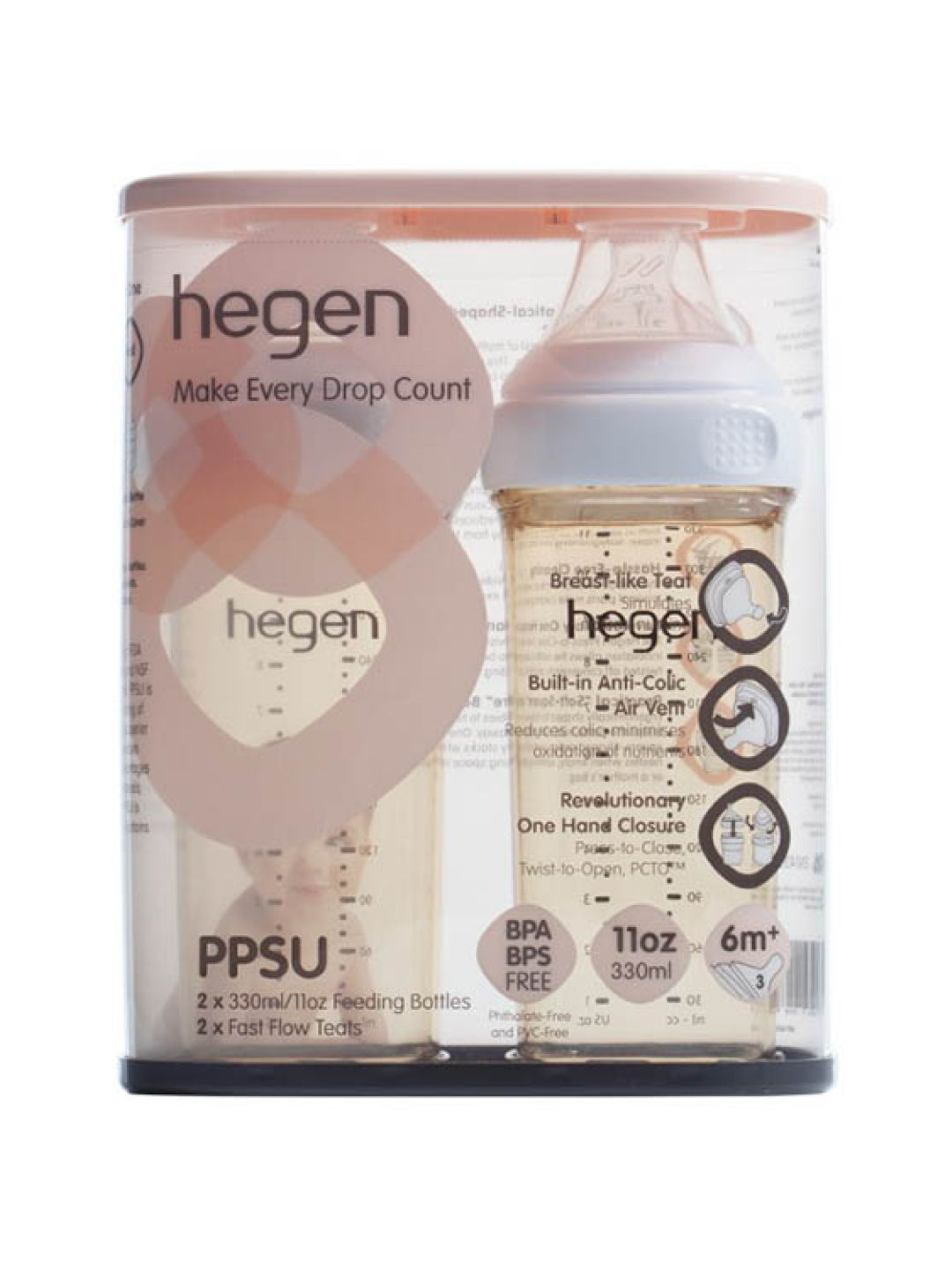 Hegen PPSU PCTO™ Feeding Bottle 2-pack (11oz) (No Color- Image 2)