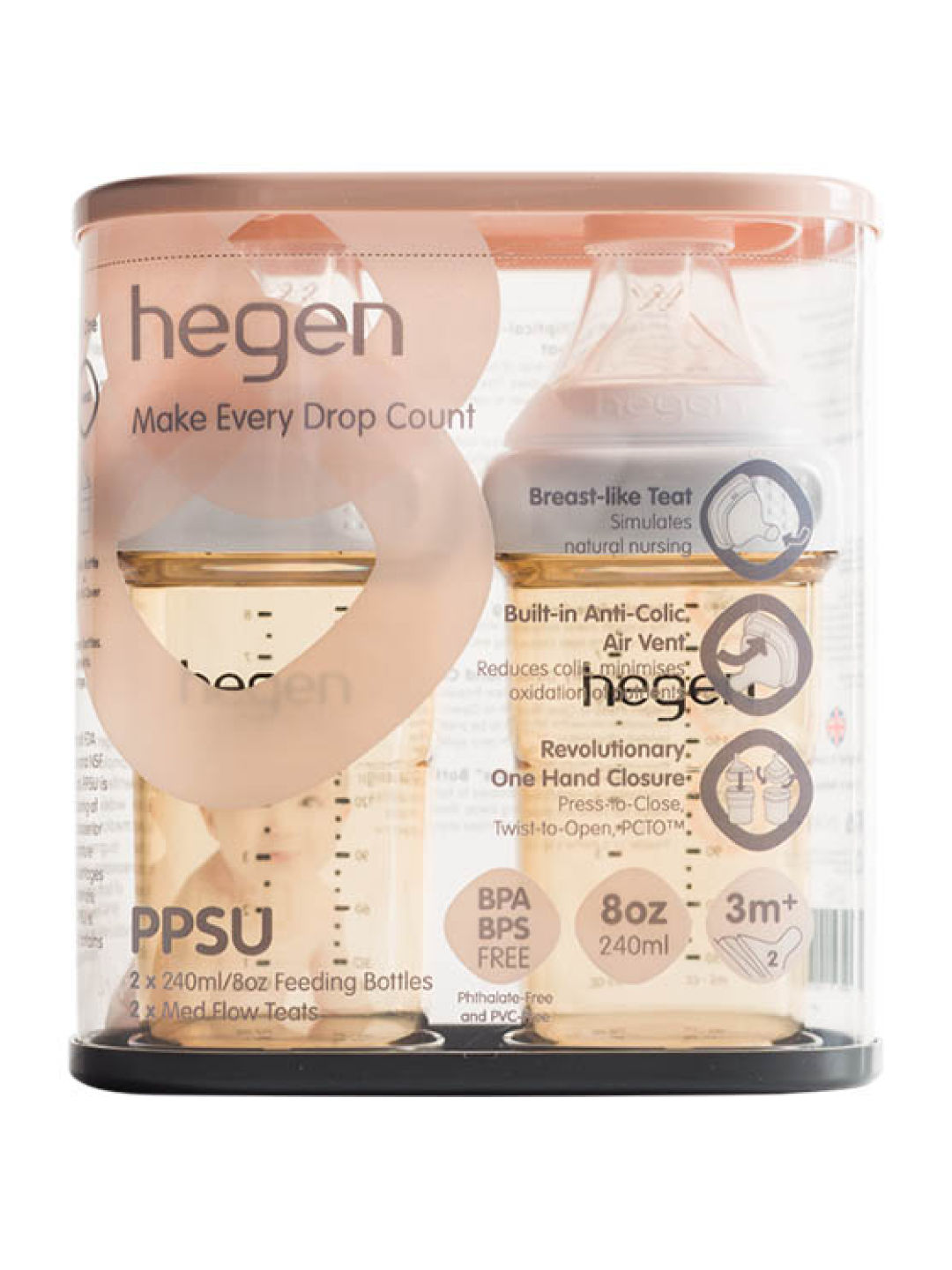 Hegen PPSU PCTO™ Feeding Bottle 2-pack (8oz) (No Color- Image 2)