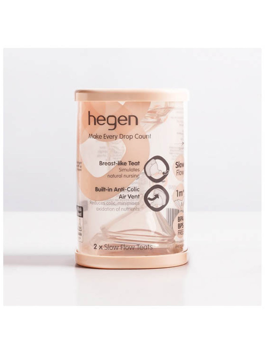 Hegen Slow Flow Teat 1m+ (2-pack) (No Color- Image 2)