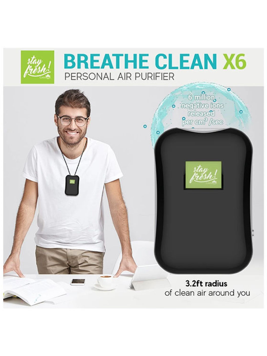 Stay Fresh! Canada X6 Personal Air Purifier (No Color- Image 3)