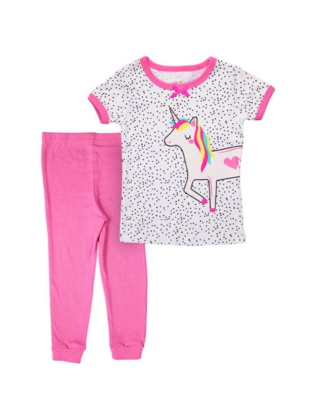 Little Steps Unicorn 2-Piece Short Sleeves PJs (Pink- Image 1)