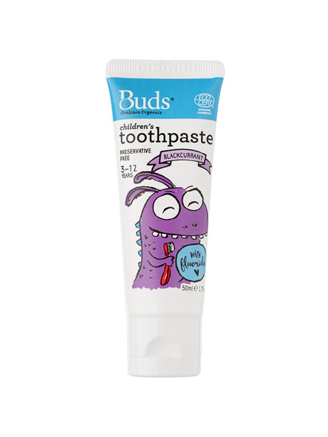 Buds Organics Blackcurrant Children's Toothpaste with Fluoride (50ml) (No Color- Image 1)