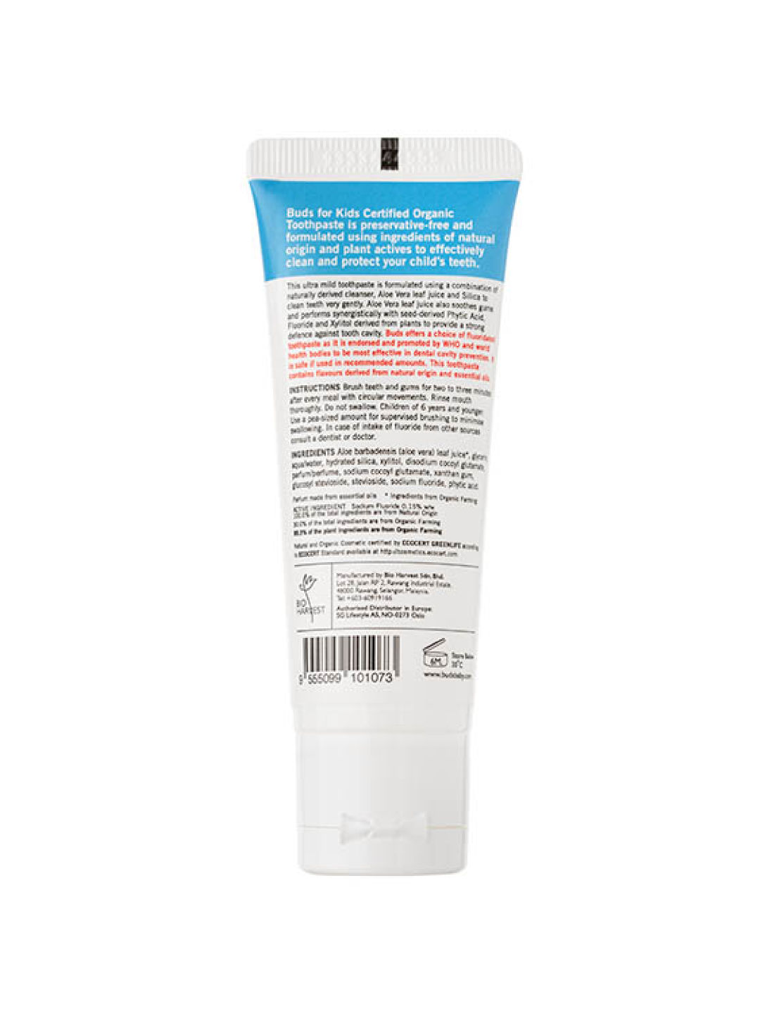 Buds Organics Blackcurrant Children's Toothpaste with Fluoride (50ml) (No Color- Image 3)