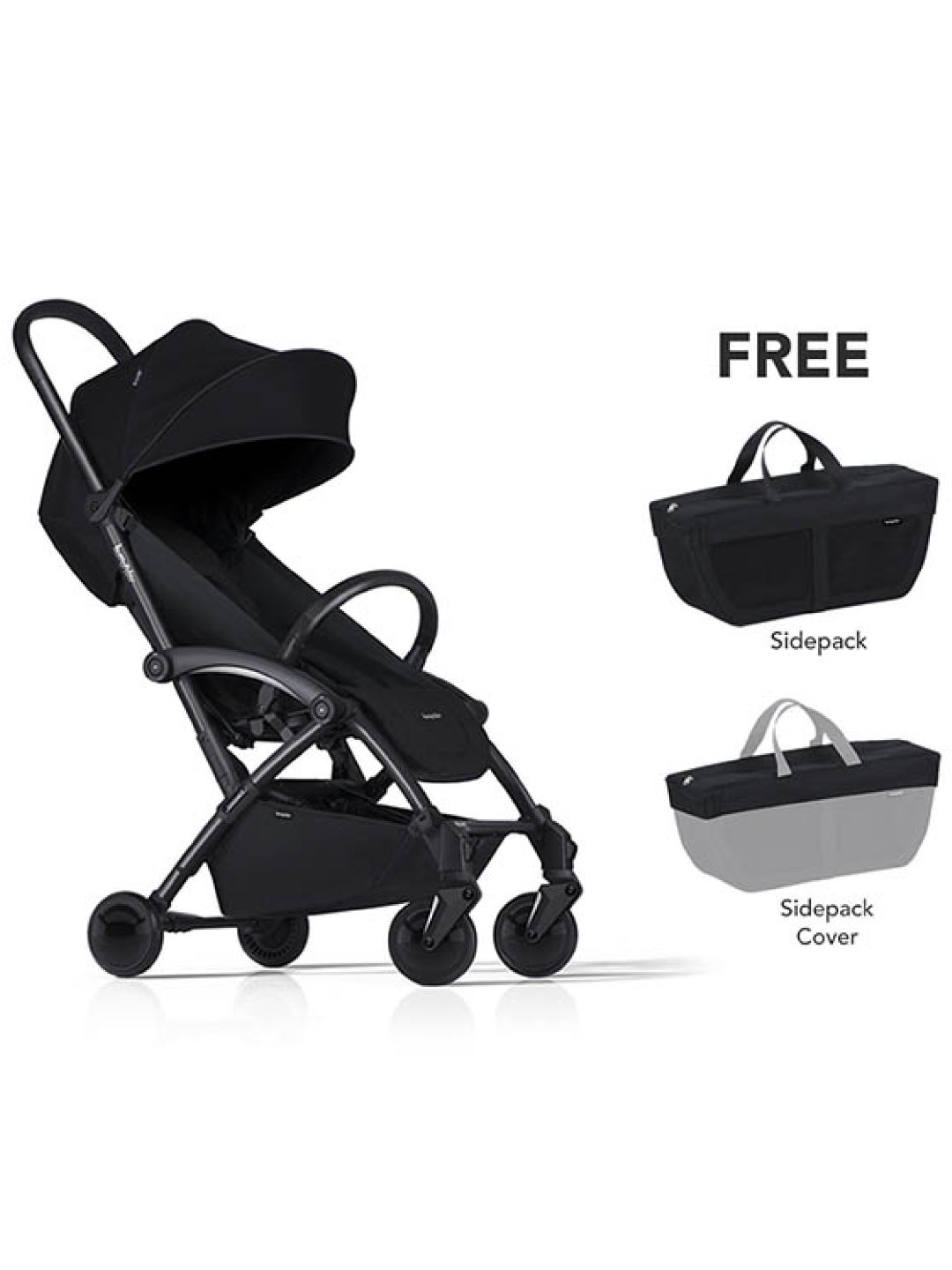 Bumprider Connect 2 Stroller Free Sidepack + Sidepack Cover (Black- Image 1)