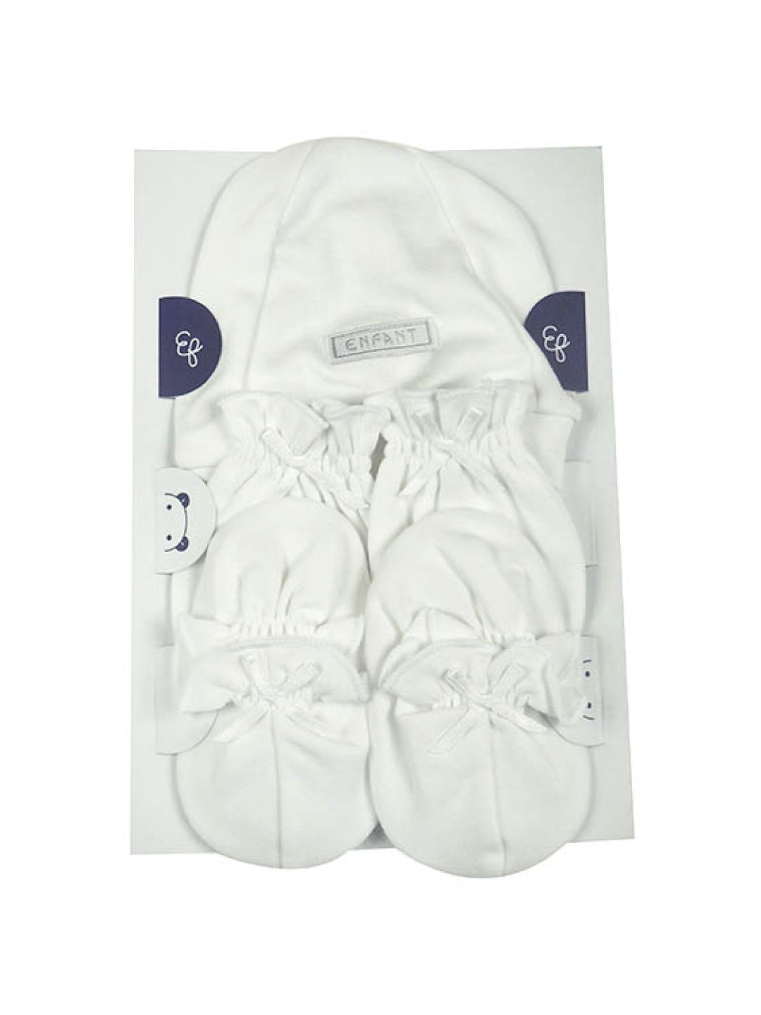 Enfant Cotton Baby Clothing Set - Bonnet, Mittens, and Booties