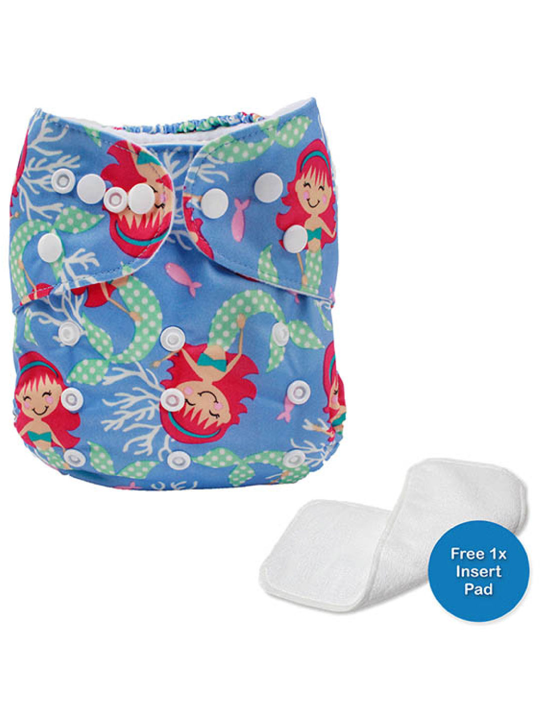 Little Steps Mermaids Reusable Cloth Diaper (No Color- Image 1)