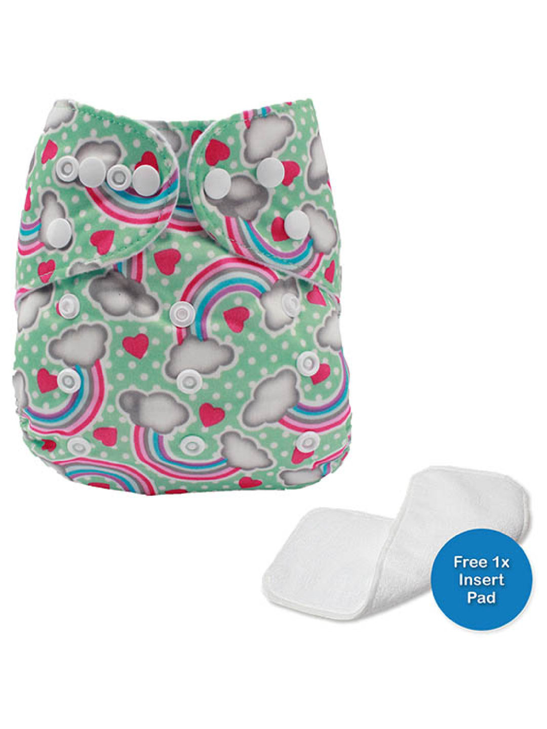 Little Steps Rainbows Reusable Cloth Diaper (No Color- Image 1)