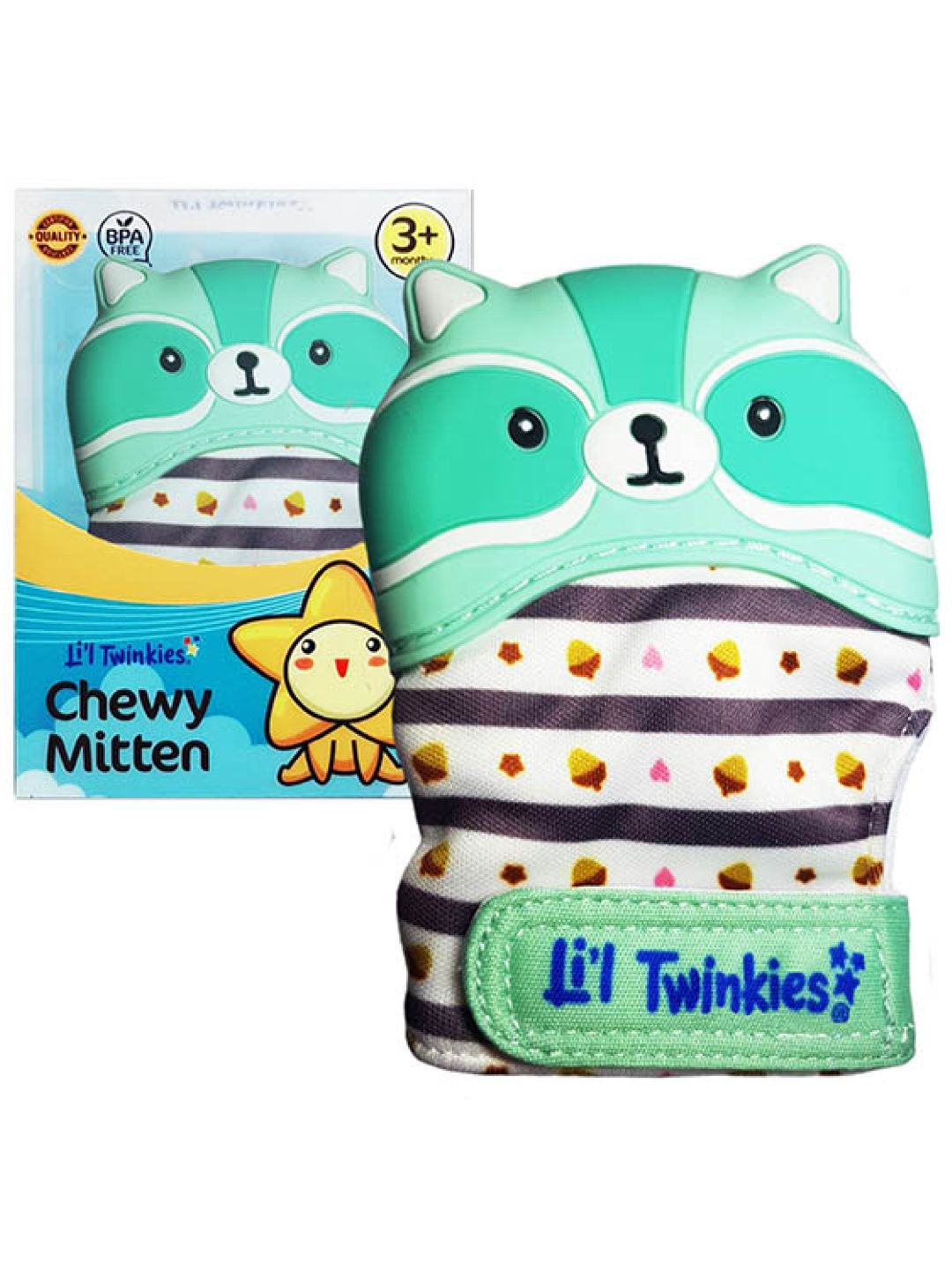 Li'l Twinkies Raccoon Chewy Mitten Teether