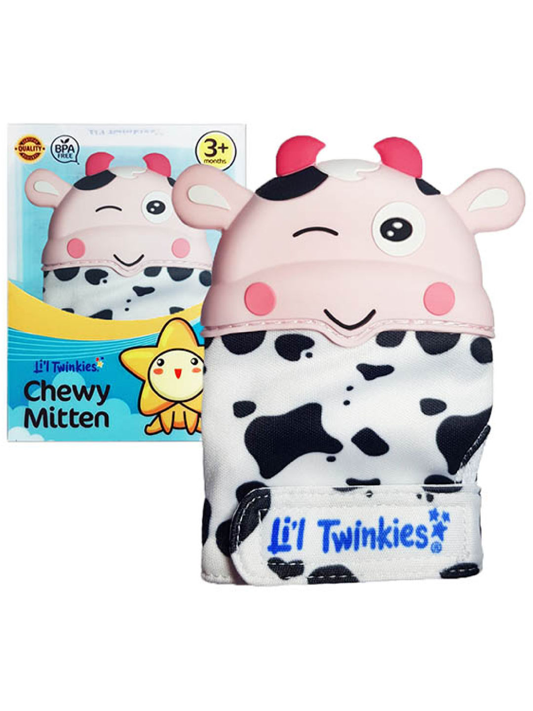 Li'l Twinkies Cow Chewy Mitten Teether