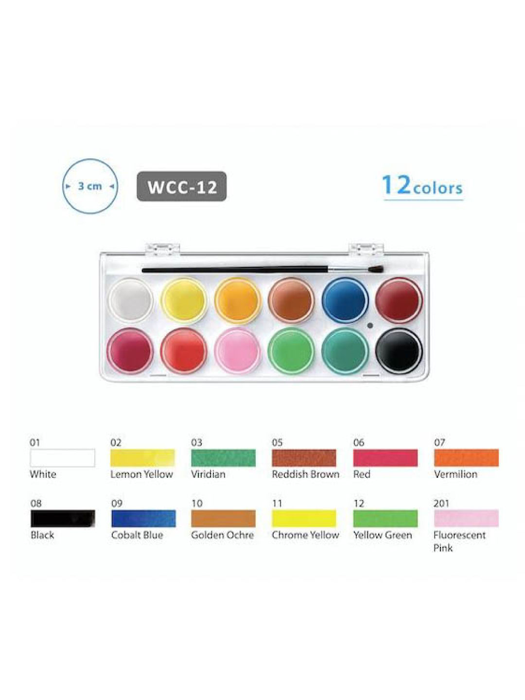 Simbalion Watercolor Cakes (Set of 12) (No Color- Image 2)