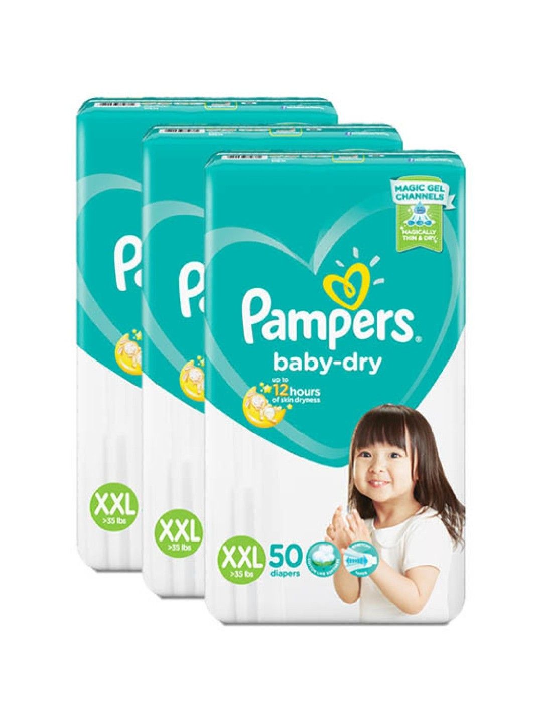 Pampers Baby Dry Taped XXL 50s x 3 packs (150 pcs) (No Color- Image 1)