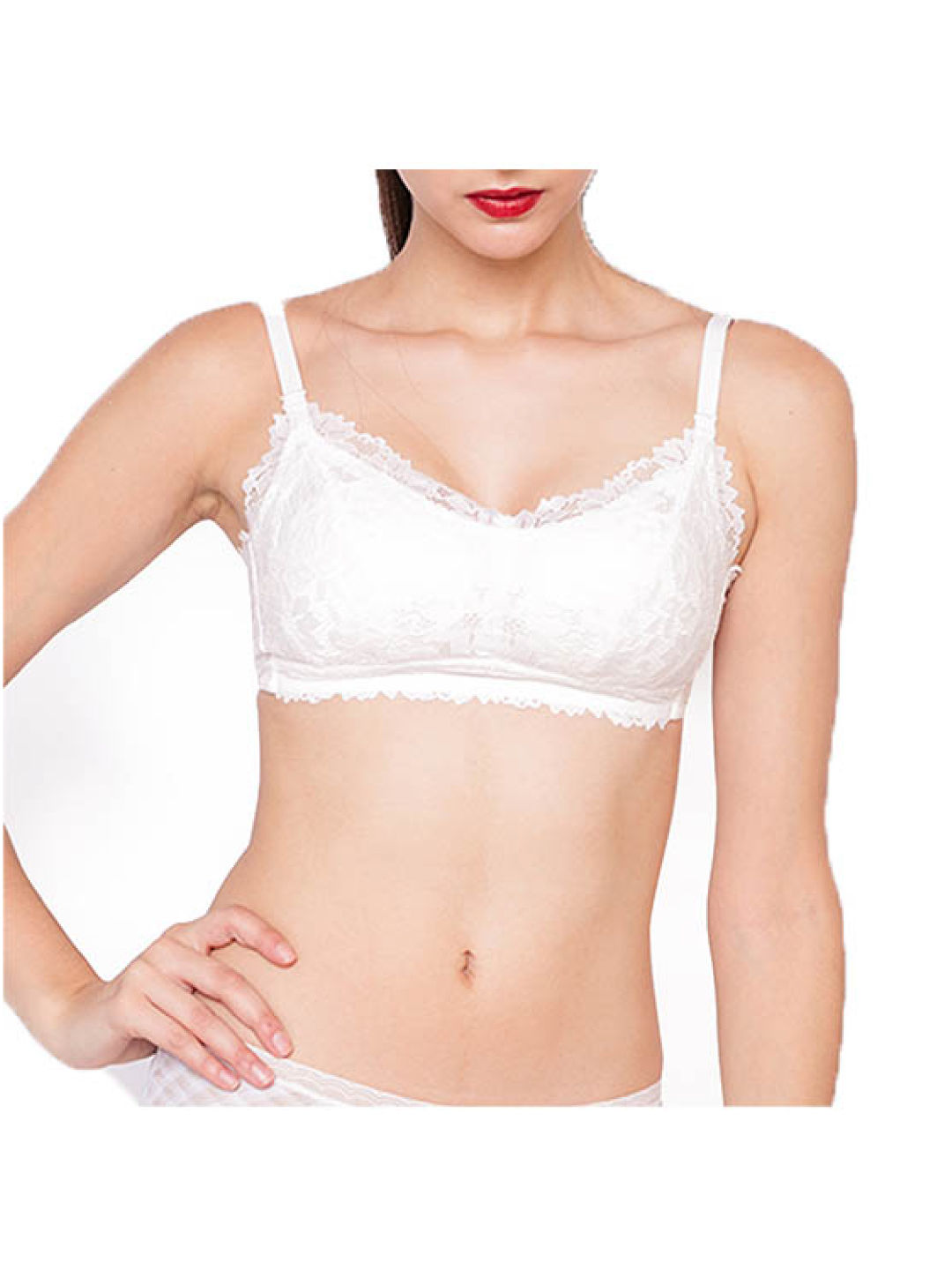 Adam & Eve Lace Bralette Anti-Sagging Thai Latex Bra (White- Image 1)