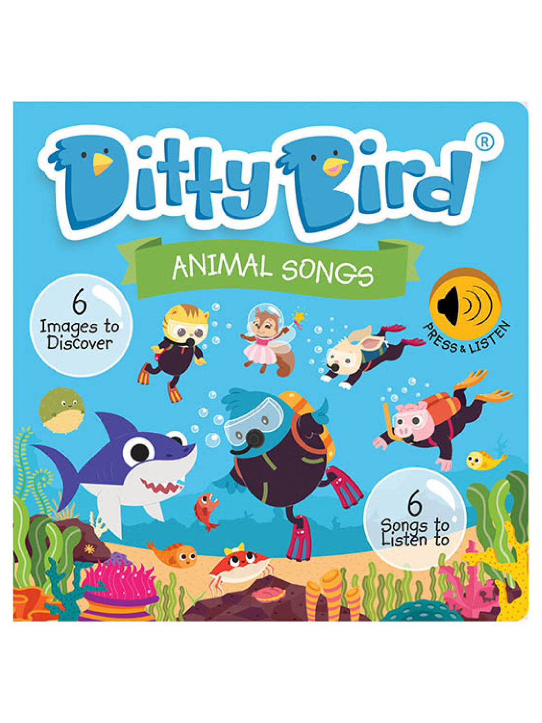 Ditty Bird Musical Book - Animal Songs (No Color- Image 1)