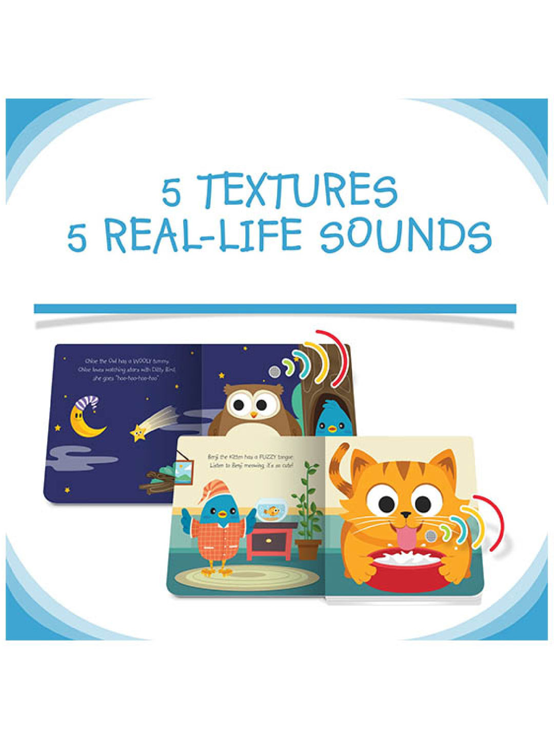 Ditty Bird Musical Book - Cute Animals Touch, Feel & Listen (No Color- Image 3)