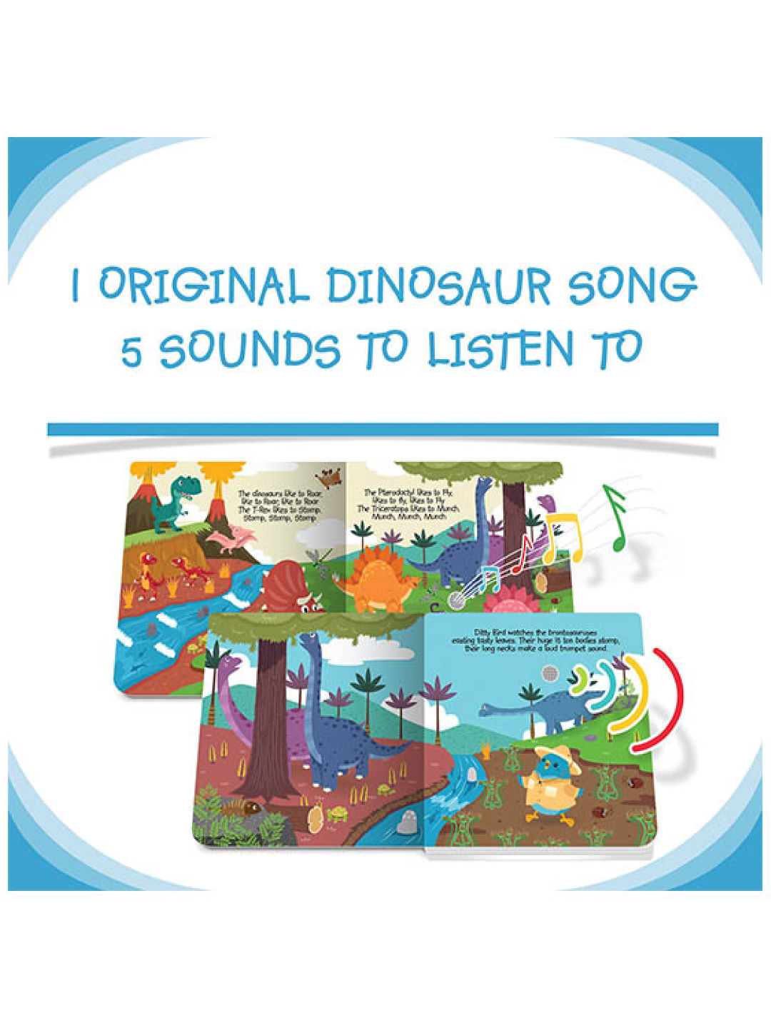 Ditty Bird Musical Book - Dinosaur Sounds (No Color- Image 3)