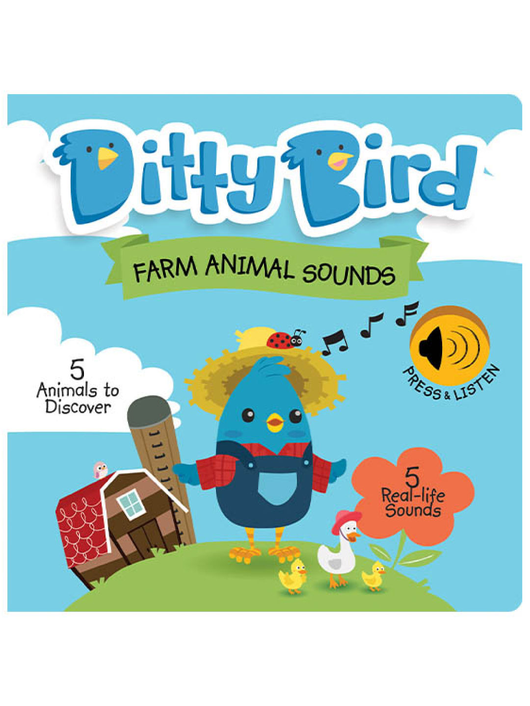 Ditty Bird Musical Book - Farm Animal Sounds (No Color- Image 1)