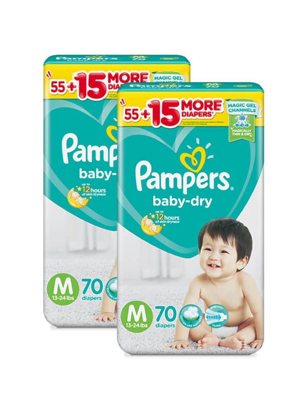 Pampers Baby Dry Taped Medium 70s x 2 packs (140 pcs) (No Color- Image 1)