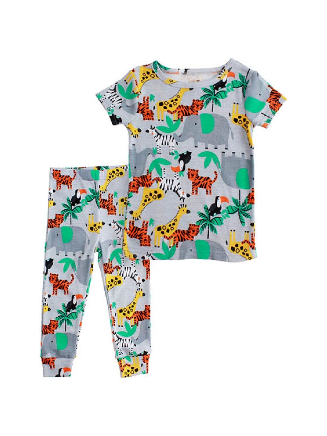 Little Steps 2-Piece Short Sleeves Animal PJs (Grey- Image 1)