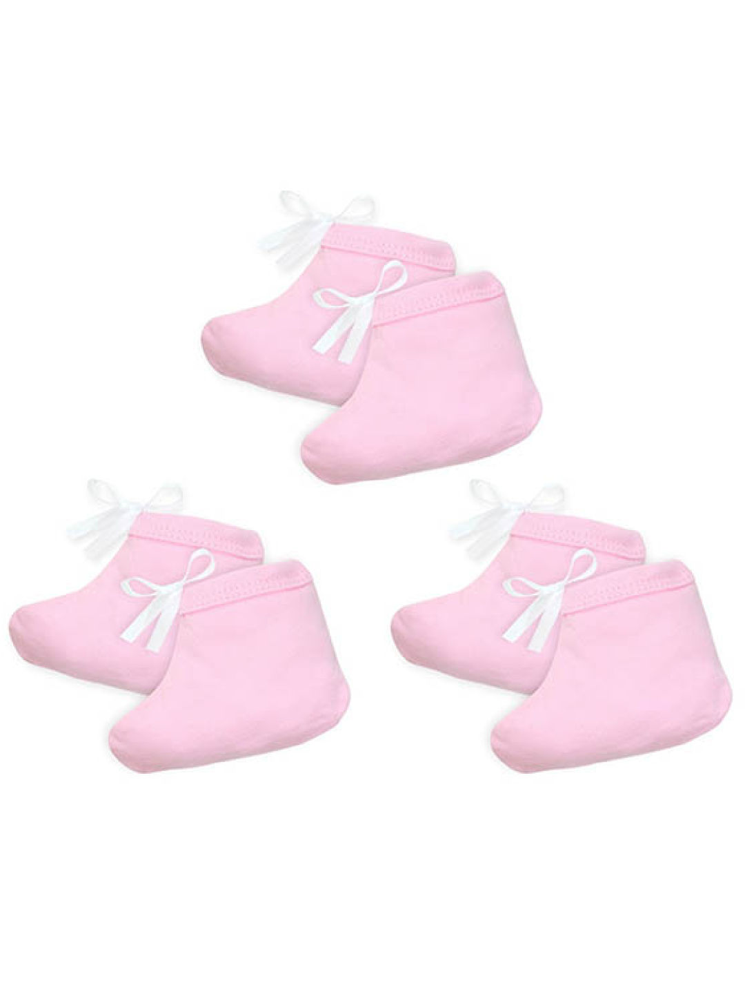 Cotton Stuff Booties with String - 3 pairs