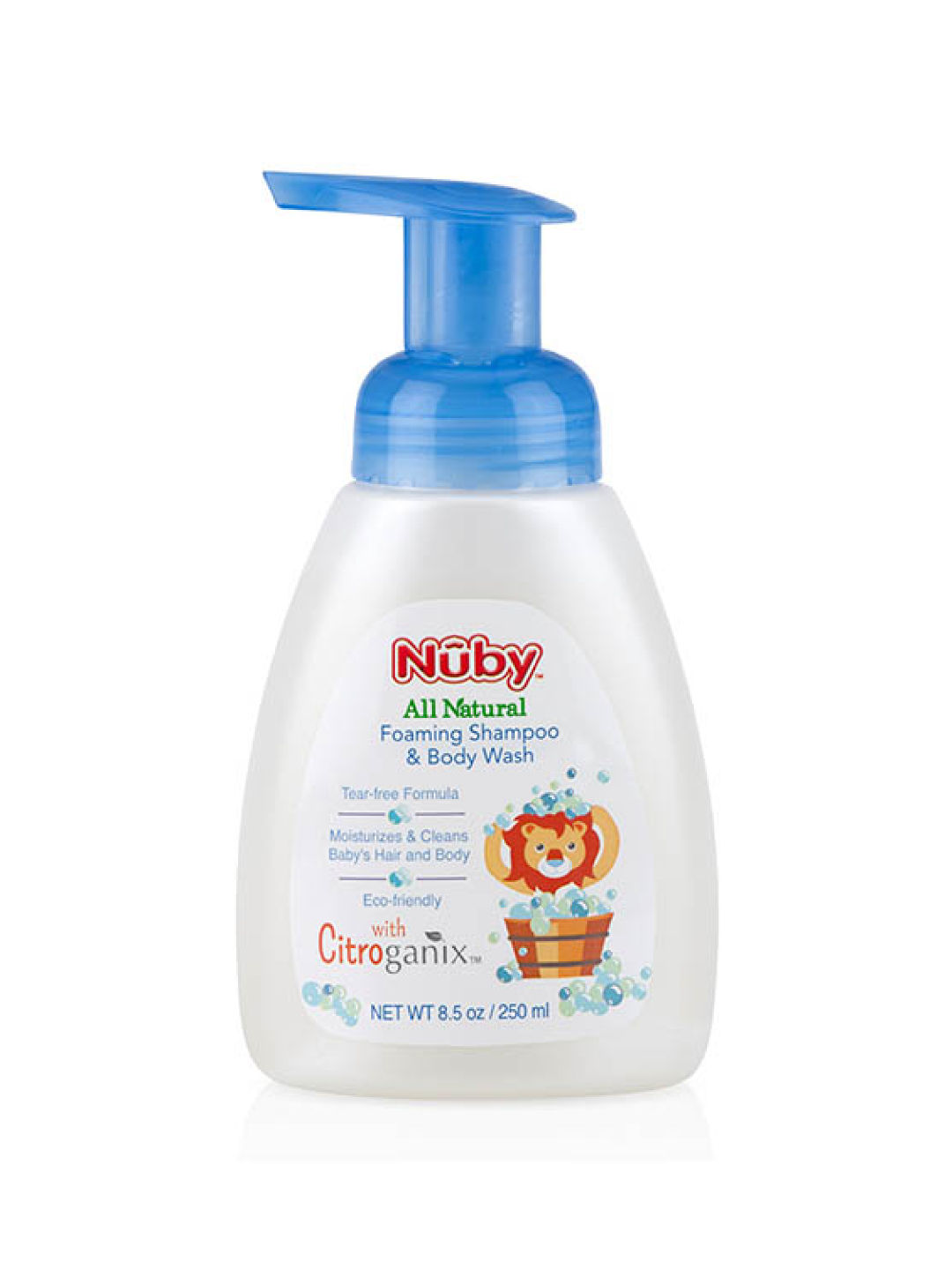 Nuby Citroganix All Natural Baby Foaming Shampoo & Body Wash (250ml) (No Color- Image 1)