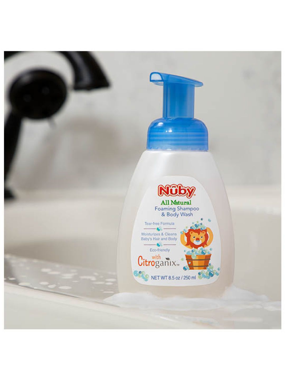 Nuby Citroganix All Natural Baby Foaming Shampoo & Body Wash (250ml) (No Color- Image 3)