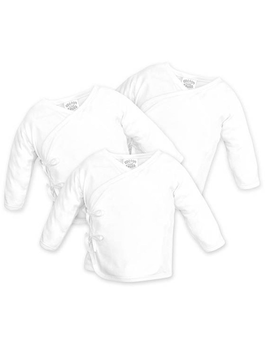 Cotton Stuff Long Sleeve Tie-Side (3pcs) (White- Image 1)