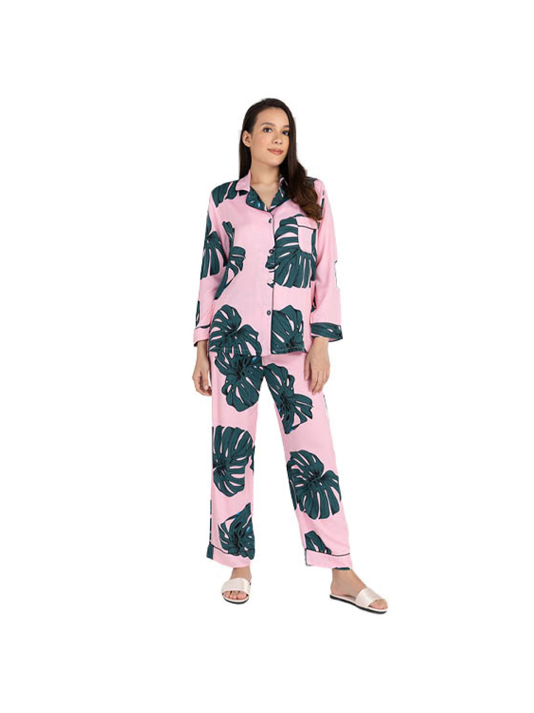 Amelia Sleepwear Malibu Cotton Pants Pajamas Set (No Color- Image 1)